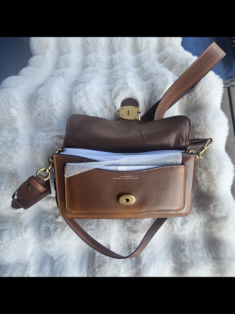 Coach Brown Loved Leather Tabby 26 with Gold Hardware